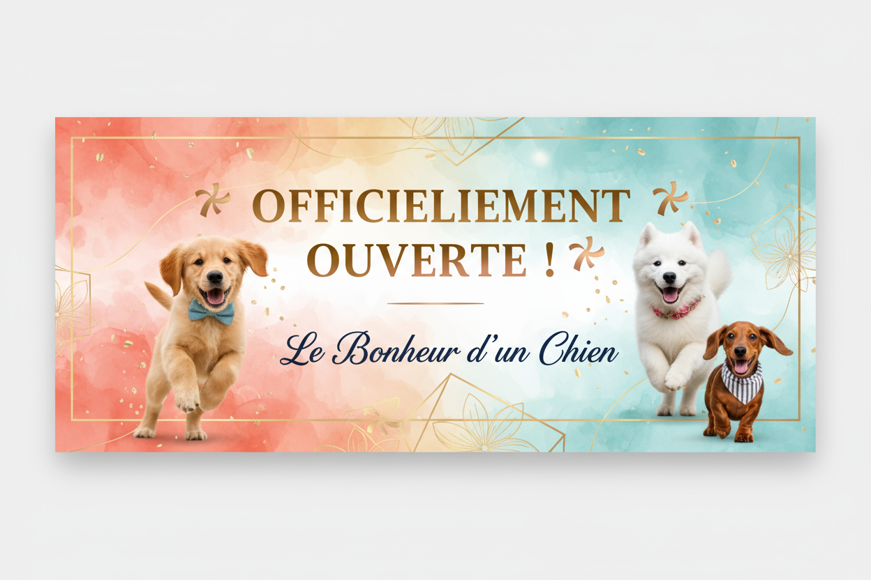 Bannière d'ouverture Le Bonheur d'un Chien
